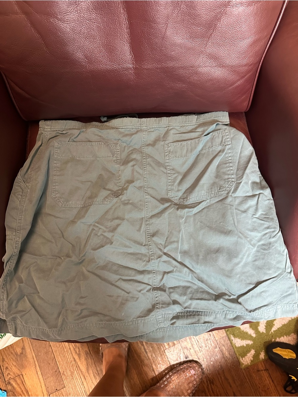 J. Jill Olive Mini Skirt with Back Patch Pockets